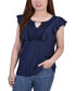 ფოტო #1 პროდუქტის Petite Sleeveless Flutter Yoke Blouse