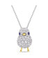 Macy's created Blue and White Sapphire (2 3/4 ct. t.w.) Chick Bird Necklace in 18k Two-Tone Over Sterling Silver