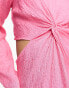 Фото #2 товара Closet London – Midikleid in Rosa mit verdrehtem Detail und Zierausschnitt