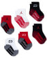 ფოტო #2 პროდუქტის Baby and Toddler Boys Core Jumpman Ankle Socks, Pack of 6