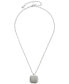 Фото #2 товара Lucky Brand silver-Tone Pavé Tag Pendant Necklace, 16-3/4" + 3" extender