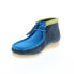 Фото #8 товара Clarks Wallabee Boot 26163073 Mens Blue Suede Lace Up Chukkas Boots