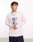 Фото #3 товара COLLUSION Long sleeve skate t-shirt with graphic front and back in white