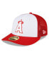 Фото #1 товара Men's White and Red Los Angeles Angels 2023 On-Field Batting Practice Low Profile 59FIFTY Fitted Hat