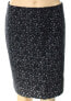 Studio M Women's Fuzzy Lace Pencil Skirt Charcoal White L