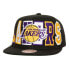 Фото #1 товара Mitchell & Ness Varsity Bust Snapback Los Angeles Lakers Cap HHSS6461-LALYYPPPBLCK