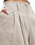 Monki linen tailored wide leg trousers in beige