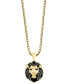 ფოტო #3 პროდუქტის EFFY® Men's Black Spinel Lion 22" Pendant Necklace (3/8 ct. t.w.) in 14k Gold-Plated Sterling Silver