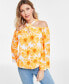 Фото #1 товара Блузка с принтом цветов I.N.C. International Concepts для женщин, на шею "Halter" (Инк концепция международной торговли, создана для Macy's)