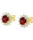 ფოტო #3 პროდუქტის Cubic Zirconia Halo Stud Earrings in 18k Gold-Plated Sterling Silver, Created for Macy's