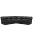 Фото #1 товара Binardo 123" 5 Pc Zero Gravity Leather Sectional with 2 Power Recliners, Created for Macy's