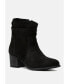 Фото #3 товара BOWIE Womens Stacked Heel Leather Ankle Boots