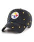 Фото #1 товара Men's and Women's Black Pittsburgh Steelers Confetti Clean Up Adjustable Hat