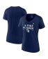 Фото #1 товара Women's Navy Tampa Bay Rays 2023 Postseason Locker Room V-Neck T-shirt