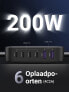 Ugreen 40914 Nexode 200W GaN Desktop USB-C USB-A Charger - Indoor - AC - 21 V - 5 A - 2 m - Black - Grey