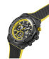 ფოტო #4 პროდუქტის Men's Multi-Function Black Nylon, Silicone Watch, 47mm