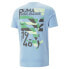 Фото #2 товара Puma Swxp Worldwide Graphic Crew Neck Short Sleeve T-Shirt Mens Blue Casual Tops