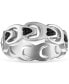 Фото #3 товара Men's Black Diamond Chain Link Motif Ring (1/5 ct. t.w.) in Sterling Silver-Plate