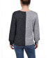 ფოტო #2 პროდუქტის Petite Long Sleeve Twist Front Colorblocked Top