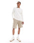 Brave Soul ribbed jumper with raglan sleeve in white