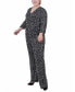 Plus Size 3/4 Sleeve Belted Jumpsuit