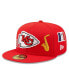 Фото #1 товара Men's Red Kansas City Chiefs Team Local 59FIFTY Fitted Hat