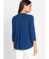 ფოტო #2 პროდუქტის Women's 3/4 Sleeve Split Neck T-Shirt Blouse