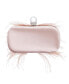 Фото #7 товара Women's Feather Embellished Minaudiere Clutch