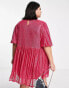 Фото #2 товара Urban Threads Plus sequin mini smock dress in hot pink