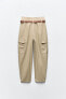 Belted paperbag cargo trousers