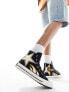 Converse Chuck Taylor All Star Hi racer trainers in black and yellow