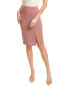 Фото #1 товара Pink Tartan Front Slit Wool-Blend Pencil Skirt Women's