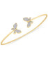 Фото #1 товара Diamond Butterfly Cuff Bangle Bracelet (1/6 ct. t.w.) in 14k Gold, Created for Macy's