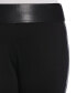 ფოტო #4 პროდუქტის Plus Size Faux Leather Trimmed Pull-On Pant