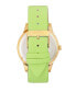 ფოტო #3 პროდუქტის Unisex Electric Light Green Leatherette Strap Watch 41mm