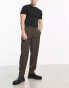 Фото #4 товара ASOS DESIGN oversized tapered smart trouser in chocolate brown