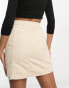 Фото #3 товара DTT Tall Jordan cord button front mini skirt in ecru