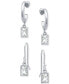 2-Pc. Set Cubic Zirconia Baguette Dangle Hoop & Drop Earrings, Created for Macy's