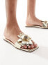 Фото #1 товара Simmi London Miray flat sandal with flower detail in gold