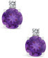 ფოტო #3 პროდუქტის Amethyst (1 ct. t.w.) and Diamond Accent Stud Earrings in 14K Yellow Gold