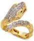 ფოტო #3 პროდუქტის Diamond Snake Ring (1/4 ct. t.w.) in 14k Yellow Gold-Plated Sterling Silver