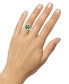 ფოტო #2 პროდუქტის Lab-Grown Emerald (7/8 ct. t.w.) & Lab-Grown White Sapphire (1/8 ct. t.w.) Flower Ring in 14k Gold-Plated Sterling Silver (Also in Additional Gemstones)
