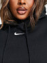 Фото #3 товара Nike Plus mini swoosh oversized pullover hoodie in black and sail