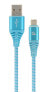 Фото #1 товара Кабель Gembird CC-USB2B-AMMBM-1M-VW - 1 м - Micro-USB B - USB A - USB 2.0 - 480 Mбит/с - Turquoise