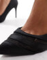 New Look satin mesh court heeled shoes in black