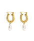 GOLD WEAVE MINI HOOPS WITH BAROQUE PEARL EARRINGS