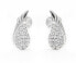 Gentle silver earrings with clear zircons Angel wings AGUP2092