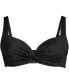 Women's D-Cup Twist Front Underwire Bikini Swimsuit Top Adjustable Straps