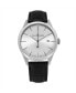 Men's Sophisticate Black Leather , Silver-Tone Dial , 40mm Round Watch
