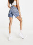 Levi's 501 original mid thigh shorts in mid wash blue